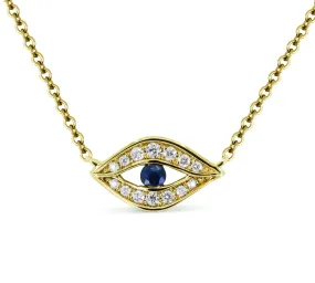0.07Ct Sapphire 18"necklacein 14K White Gold