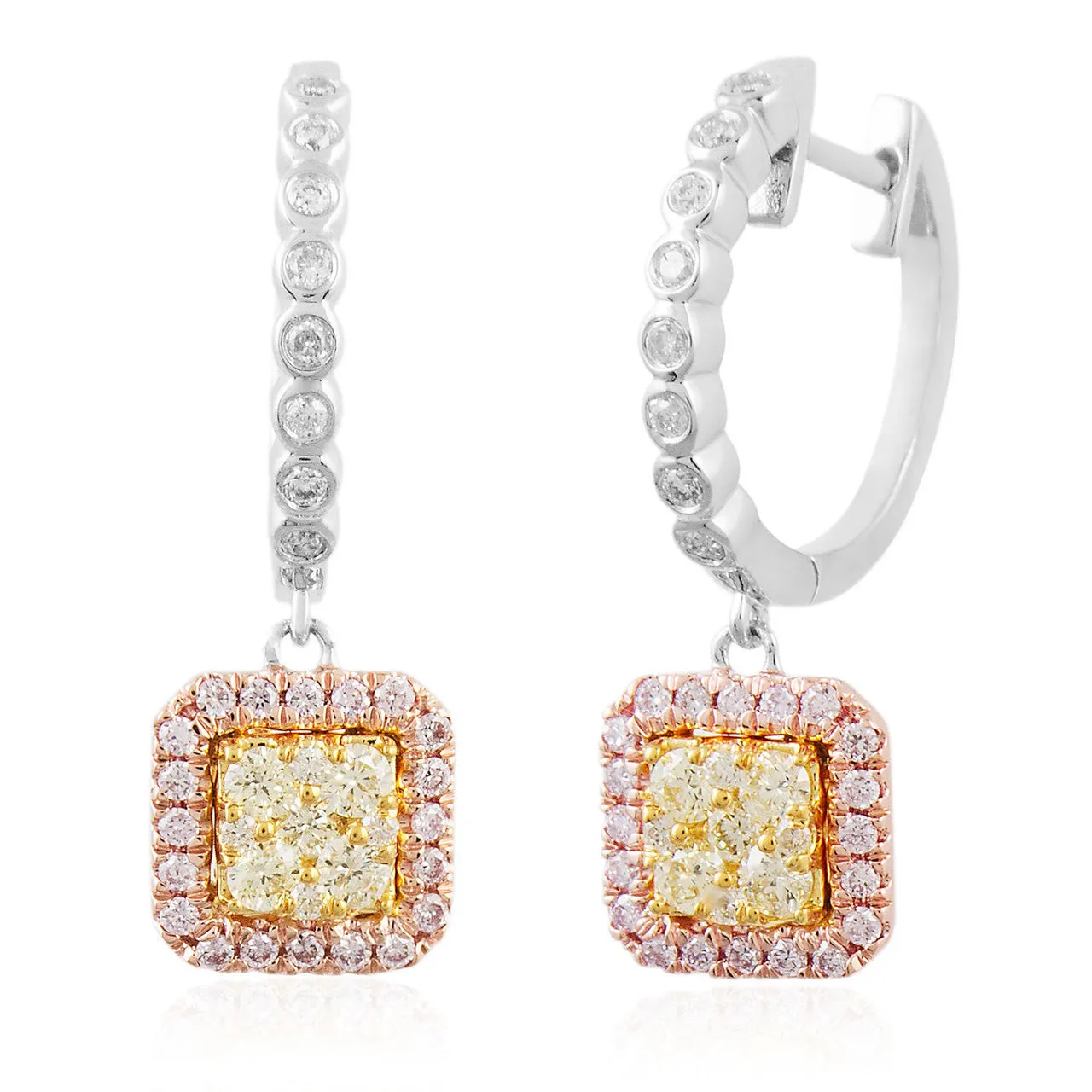 14k White Gold .85ct Diamond Drop Earrings