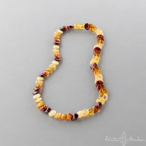 Amber necklace "Overlapping rain"