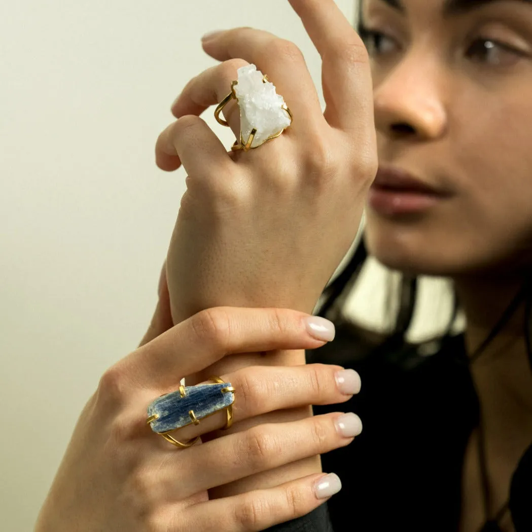 Blue Kyanite Crystal Ring