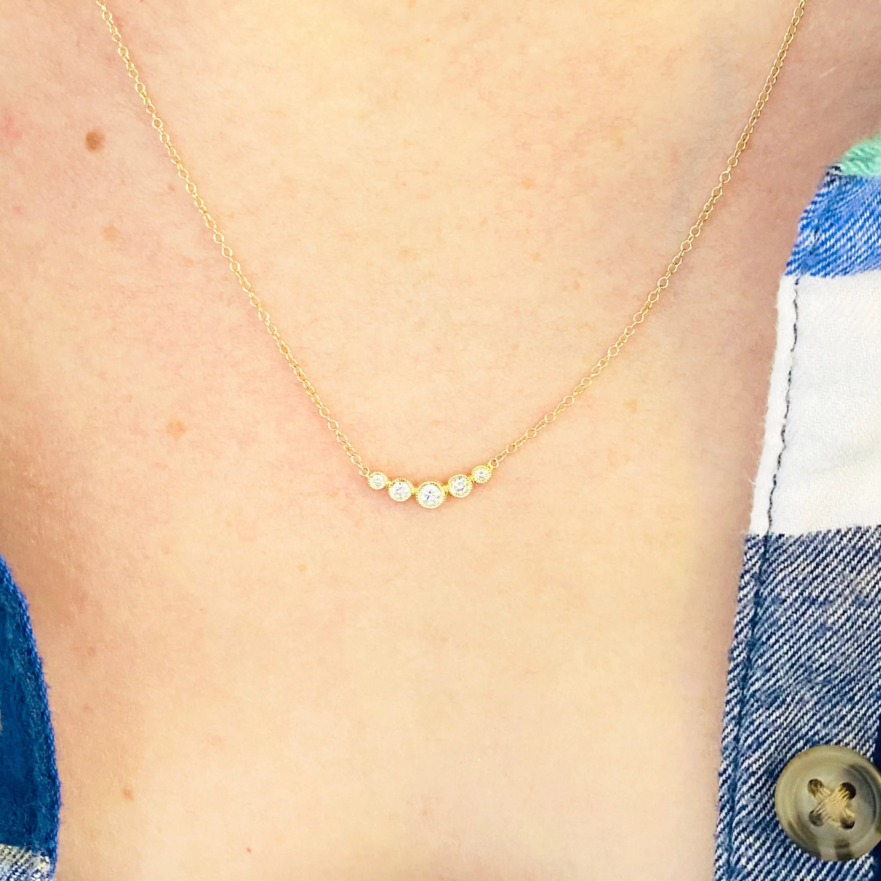 Diamond Bezel Bar Necklace