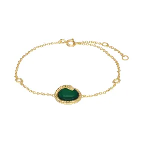 ECFEW™ 'The Ruler' Gefärbtes Grünes Chalcedon Gewundene Schlangen Armband