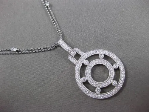 ESTATE LARGE 2.74CT DIAMOND 18KT WHITE GOLD 3D ETOILE BY THE YARD NECKLACE