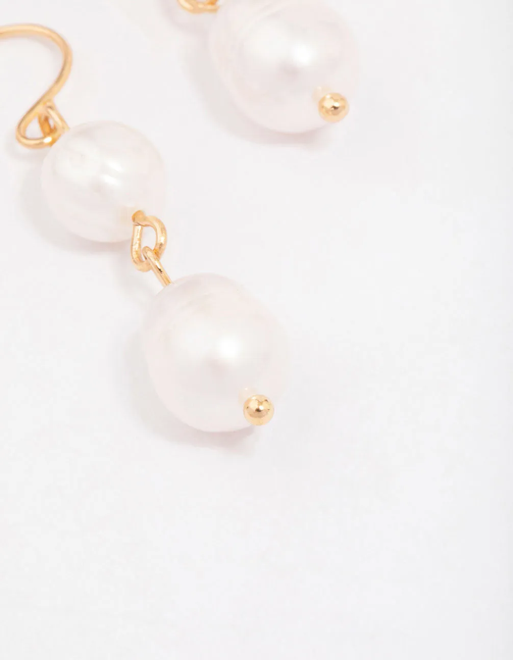Gold Freshwater Pearl Drop Earrings