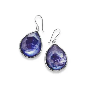 IPPOLITA Wonderland Sterling Silver Large Gemstone Teardrop Earrings in Clear Quartz, Mother-of-Pearl, and Lapis Triplet