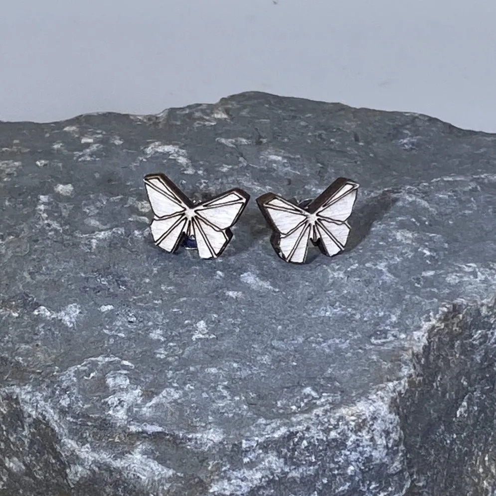 Origami Butterfly Wooden Dangle Earrings by Cate's Concepts, LLC