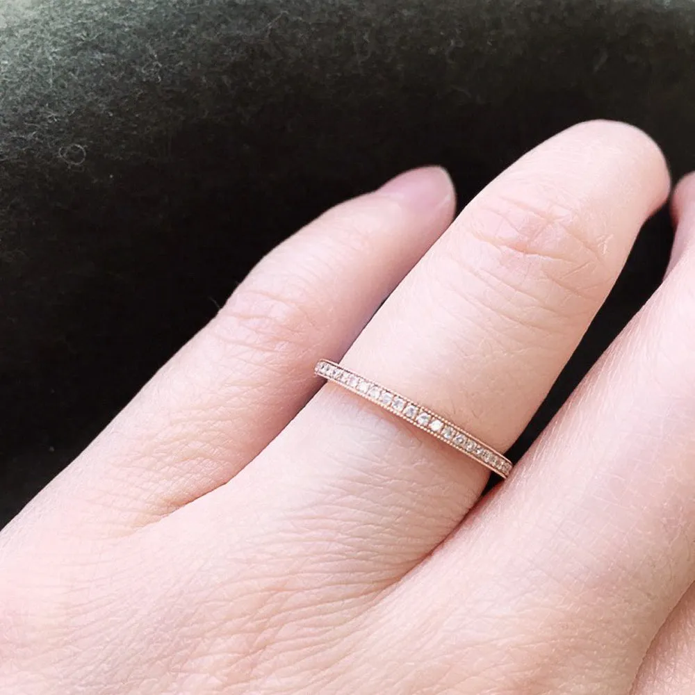 Pave Eternity Band with Milgrain Border