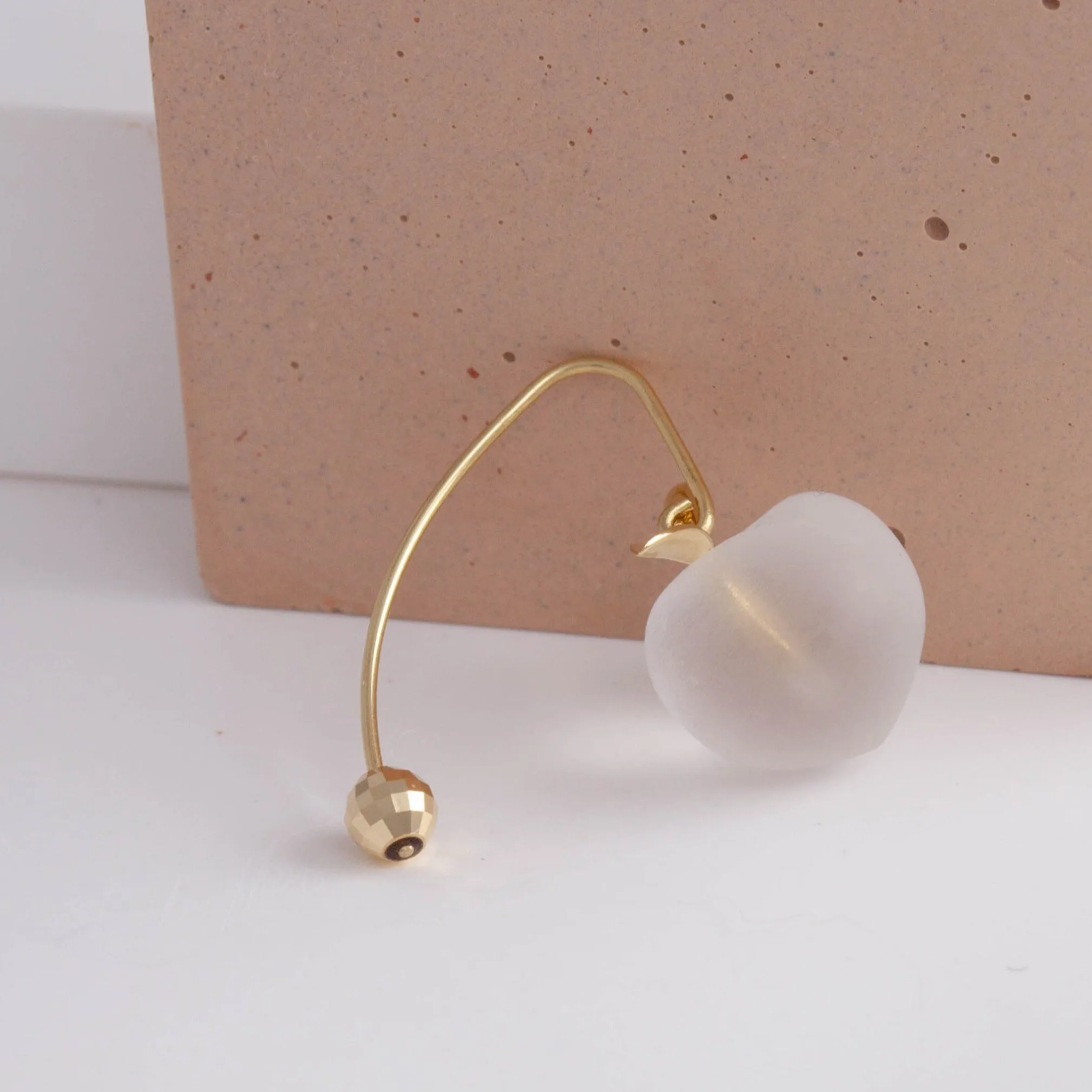 Peach hook earring