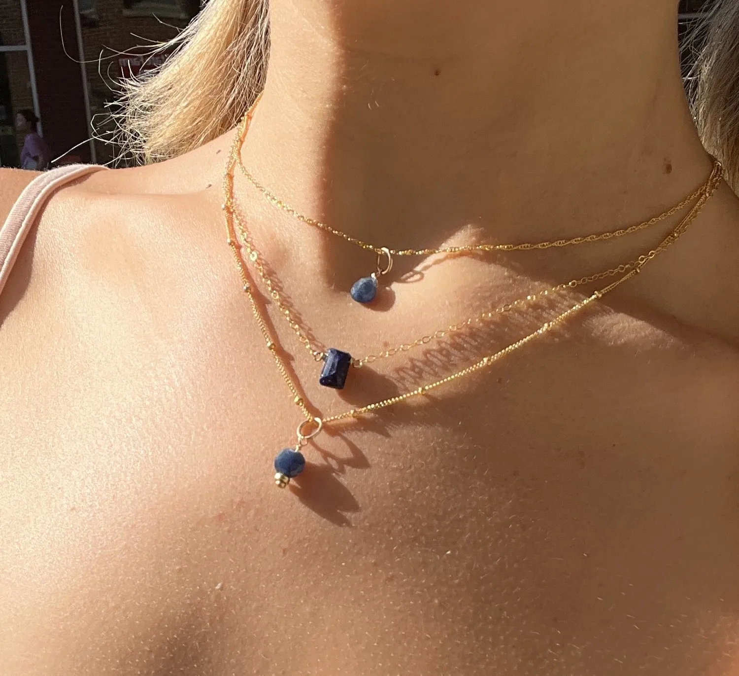 silk road - sapphire baguette necklace