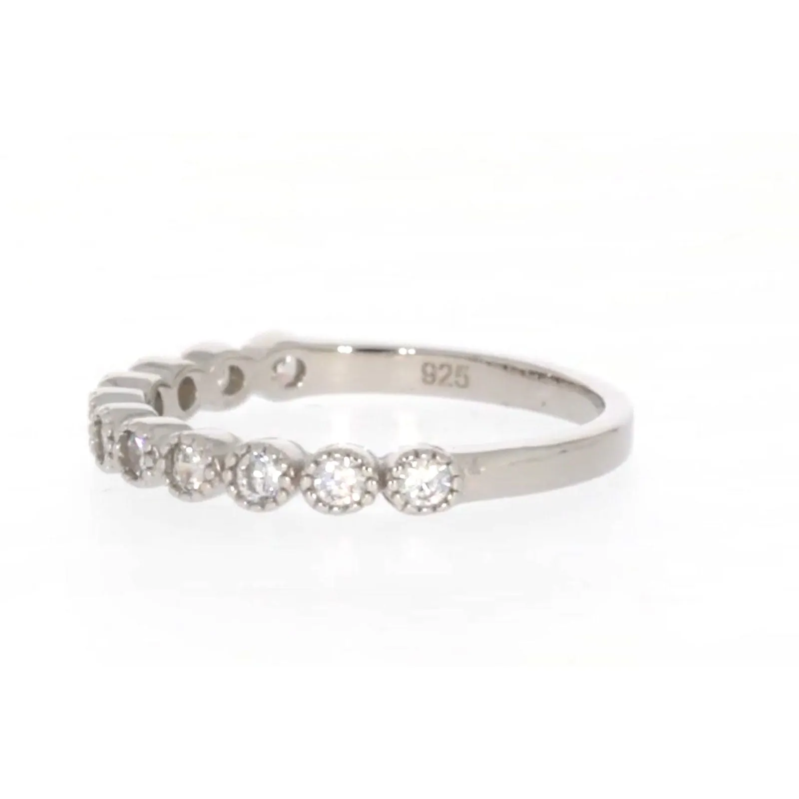 Sterling Silver Cubic Zirconia Stacker Ring